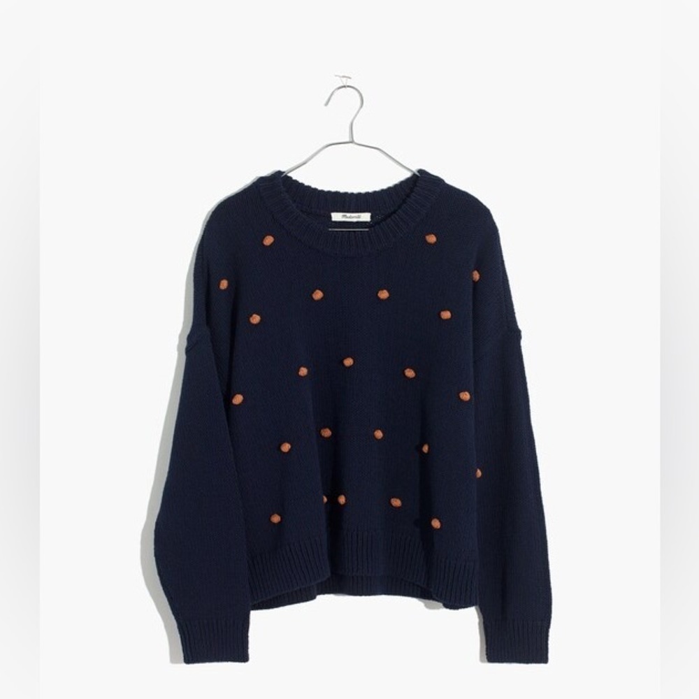 Madewell Navy Bobble Pullover Small Like New - 100% cotton - fall winter artsy